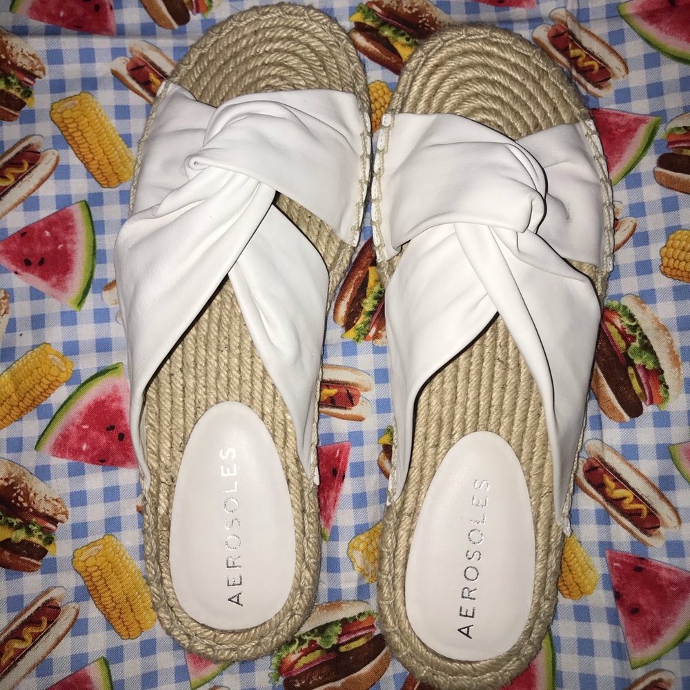 Leather espadrille sandals